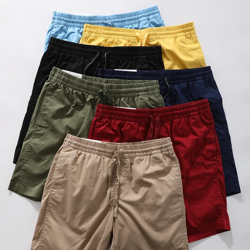 

Men's Casual Cotton Sport orts Summer Qui Dry Straight Leg Color Trendy Mid-Length Summer Fast Dry Cotton orts