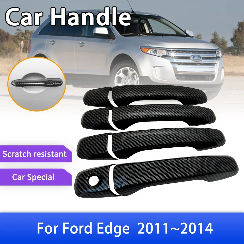 

Carbon Fiber Smart Door Handle Cover Fit for Ford Edge 2011 2012 2013 2014 Car Exterior Accessories Creative Style Stickers Trim