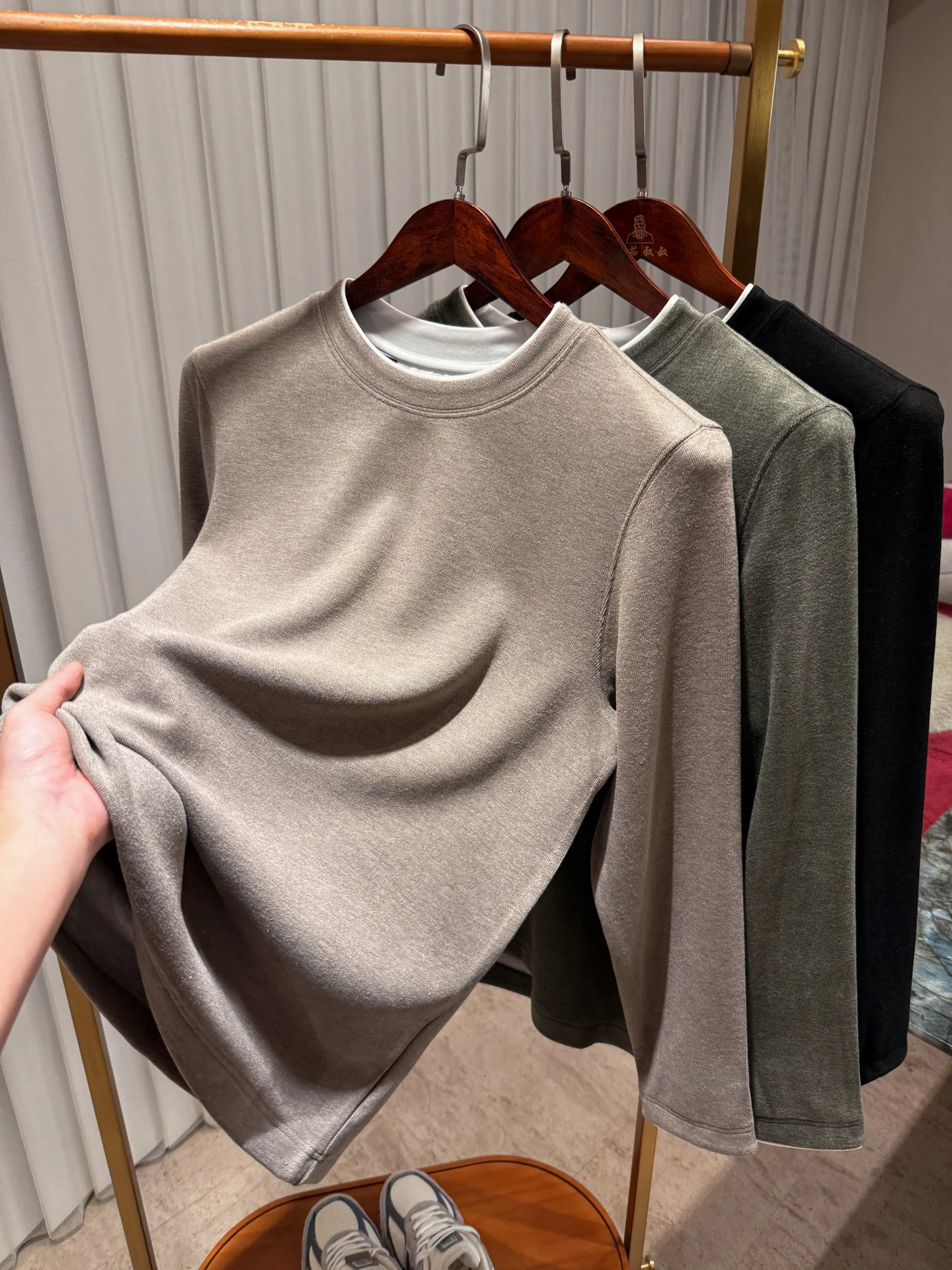 

Мужская теплая зимняя футболка-база из смесового хлопка и шелка, высококачественная, с круглым вырезом, класса люкс