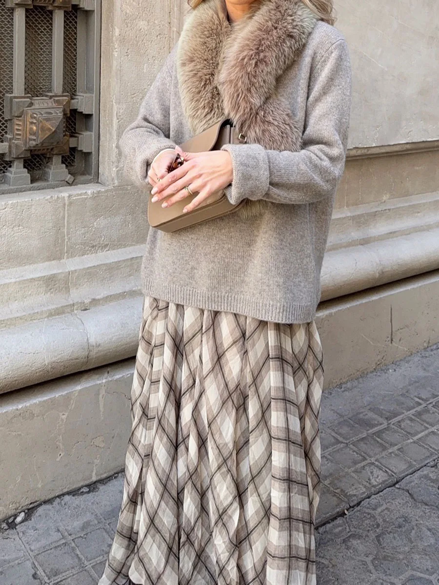 ไม่สม่ําเสมอ Hem ลายสก๊อต Midi กระโปรงผู้หญิงฤดูร้อนใหม่เอวสูง Vintage A-Line Faldas Streetwear แฟชั่นสบายๆกระโปรงยาว