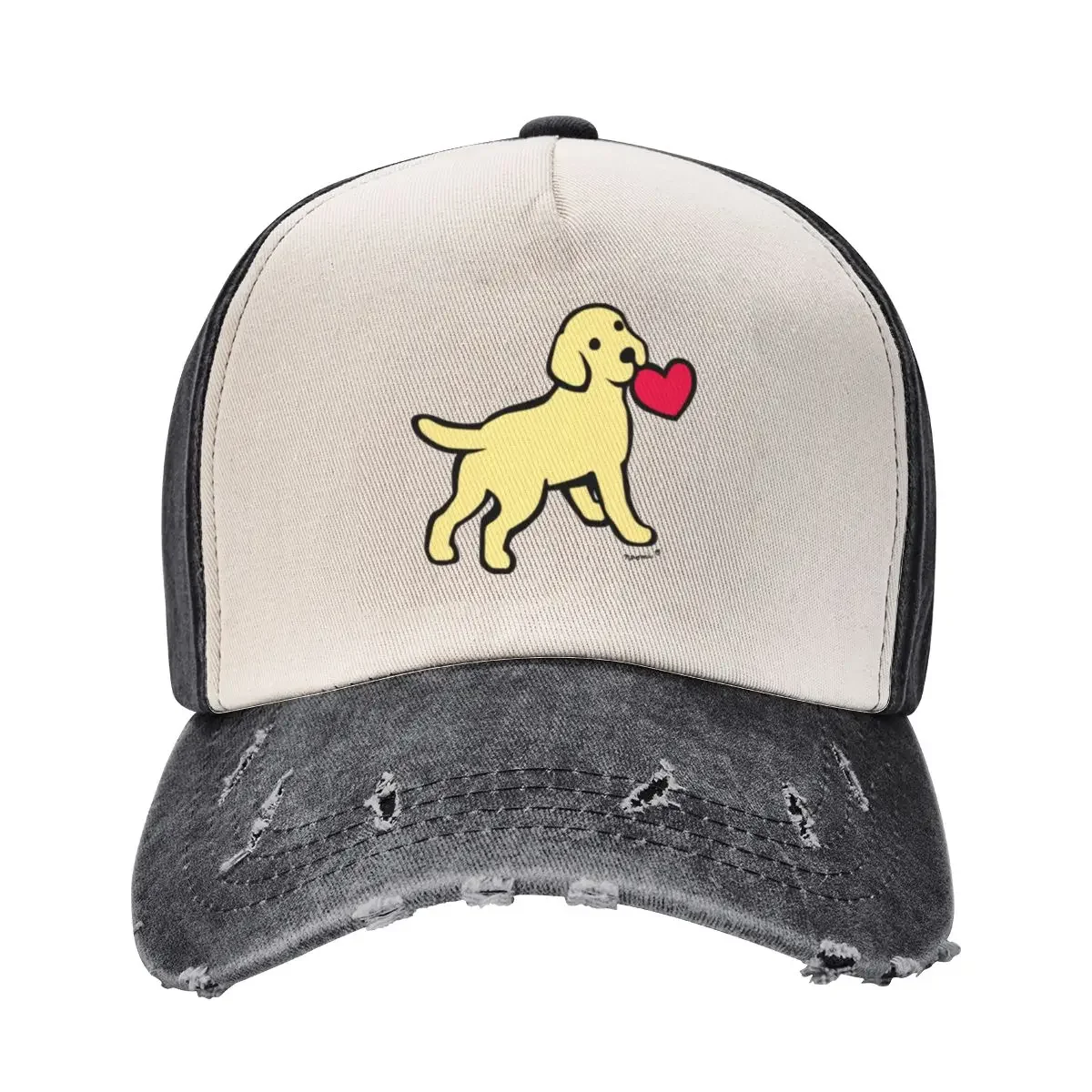 

Yellow Labrador Puppy with a Little Heart Baseball Cap New In Hat Icon party Hat Female Men's