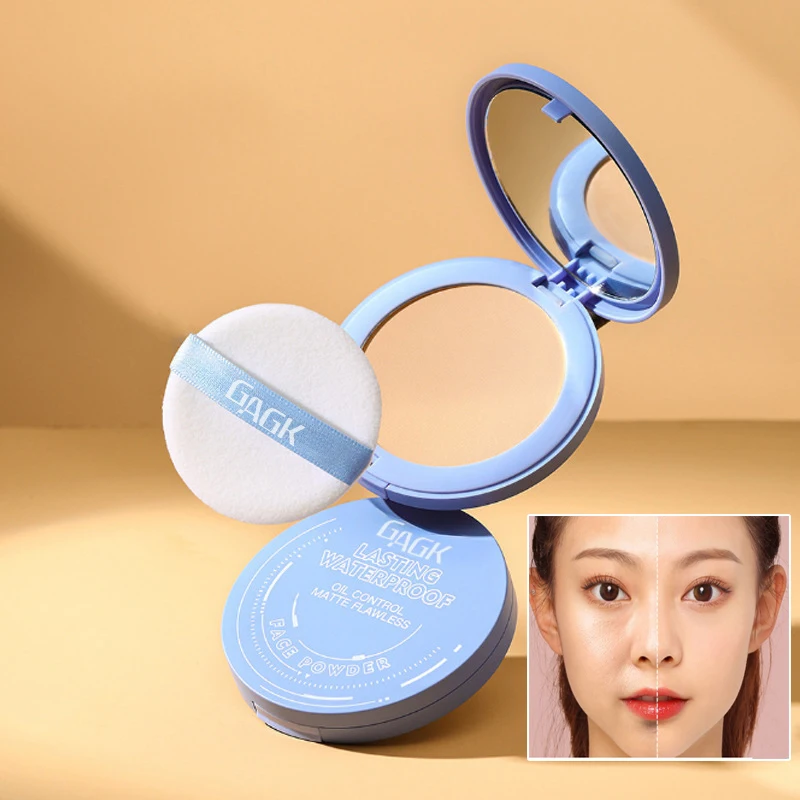 بودرة برونزية شفافة مكياج عاري للتحكم في زيت الوجه غير لامع مجموعة مقاومة للماء، بودرة سائبة لمستحضرات التجميل الكورية