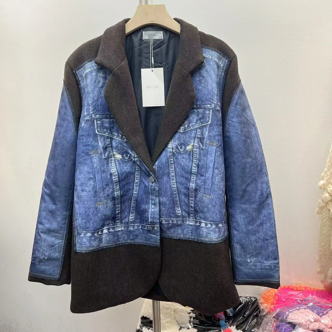 

SuperAen 2025 Autumn New Fashion Loose Casual Splicing Denim Jacket Women's Fashion Top Coat