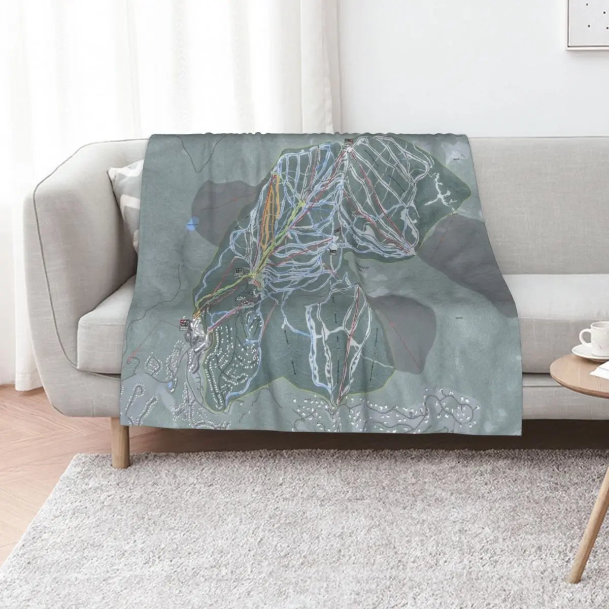 

Northstar Resort Trail Map Throw Blanket Beach sofa bed funny gift Sofa Quilt Blankets