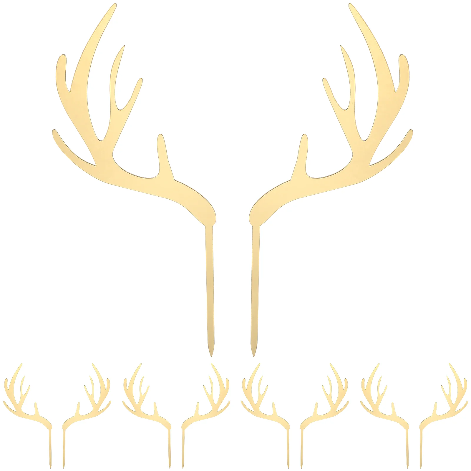 

5 Pcs Decorations Baby Xmas Reindeer Cake Pick Topper for Birthdays Parties Christmas Antlers Shape