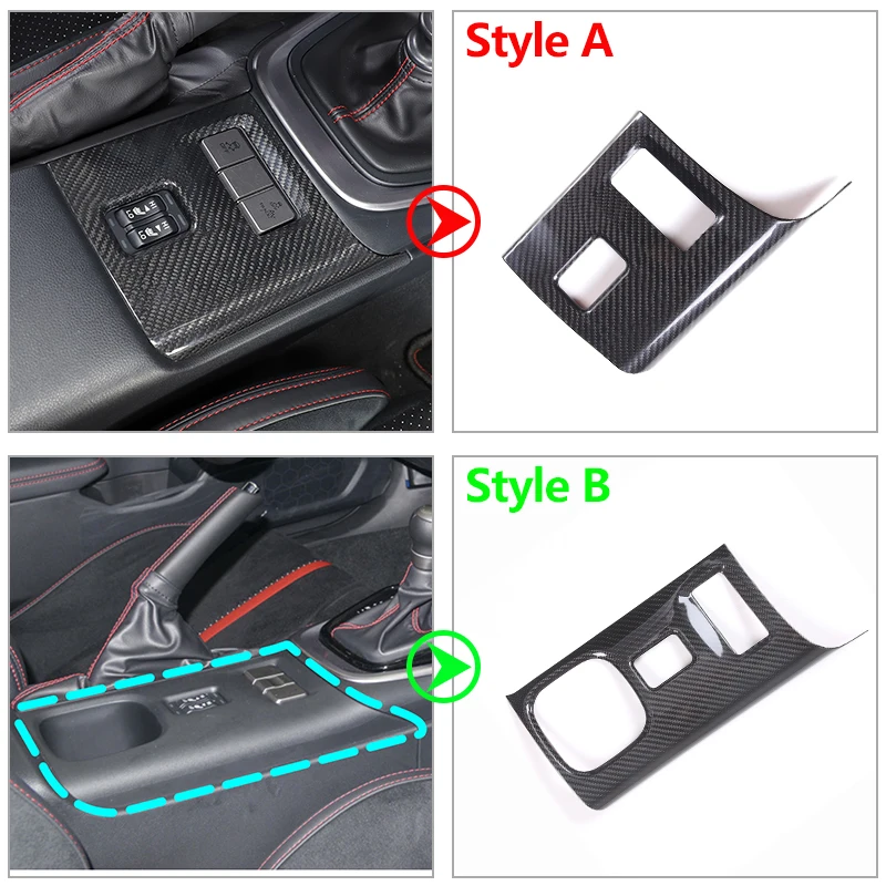 Real Carbon Fiber Car Central Control Front Seat Heated Adjustment Panel Frame Trim For Toyota 86 Subaru BRZ 2022 Accessories