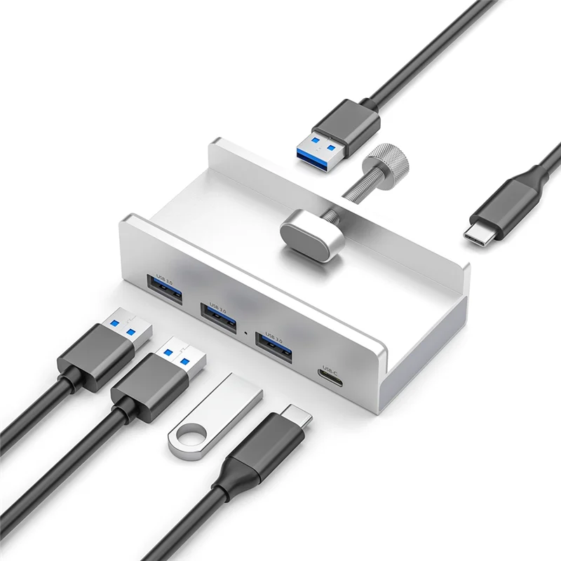 

USB 3.0 Тип C-концентратор Внешний многопортовый разветвитель из алюминиевого сплава Высокоскоростное расширение 5 Гбит/с Передача данных для настольного компьютера-ABIU