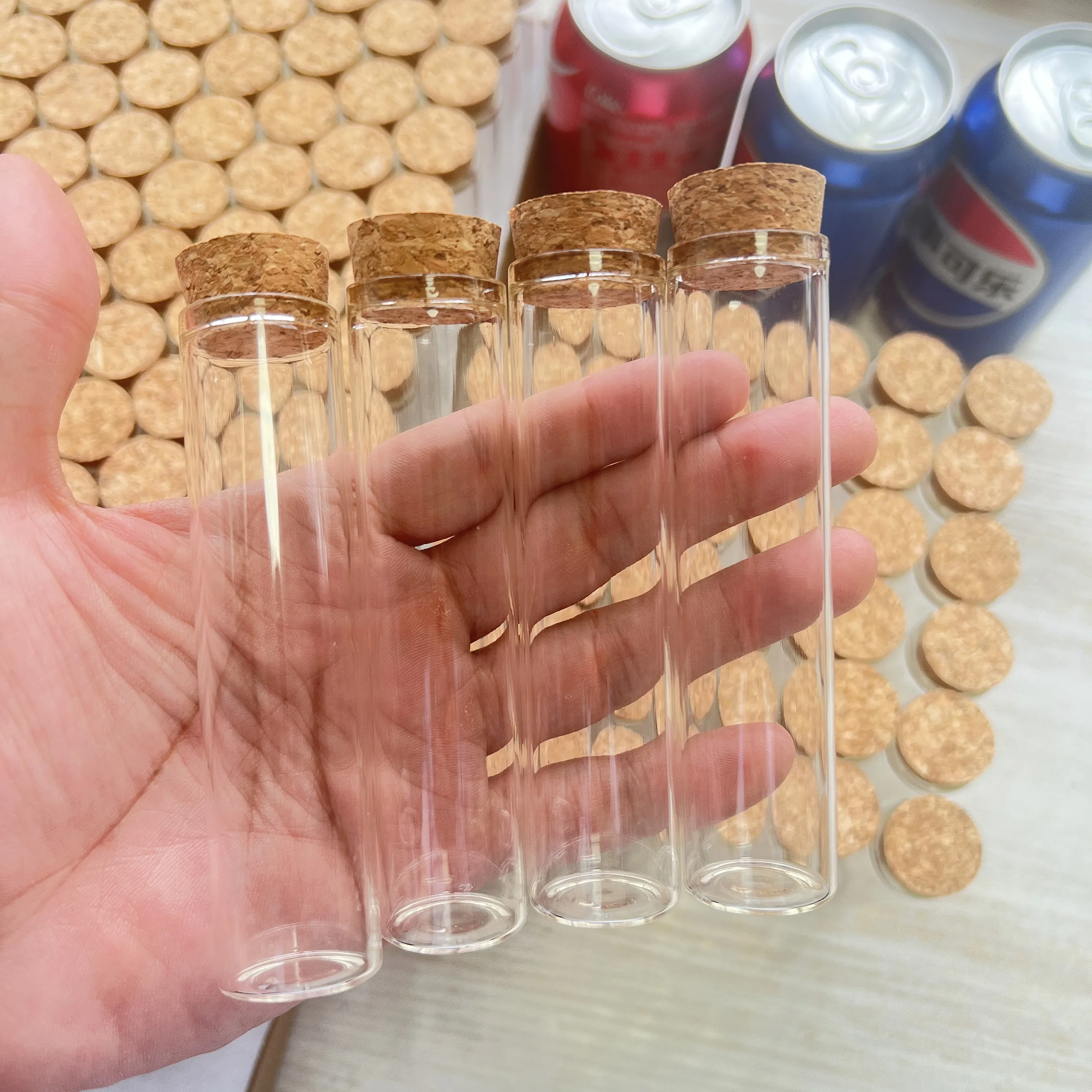 40 pieces/lot Dia 25mm Wedding Dragees Glass Bottle Cork Candy Glass Jars  Container DIY Crafts Test Tube Wedding Gift
