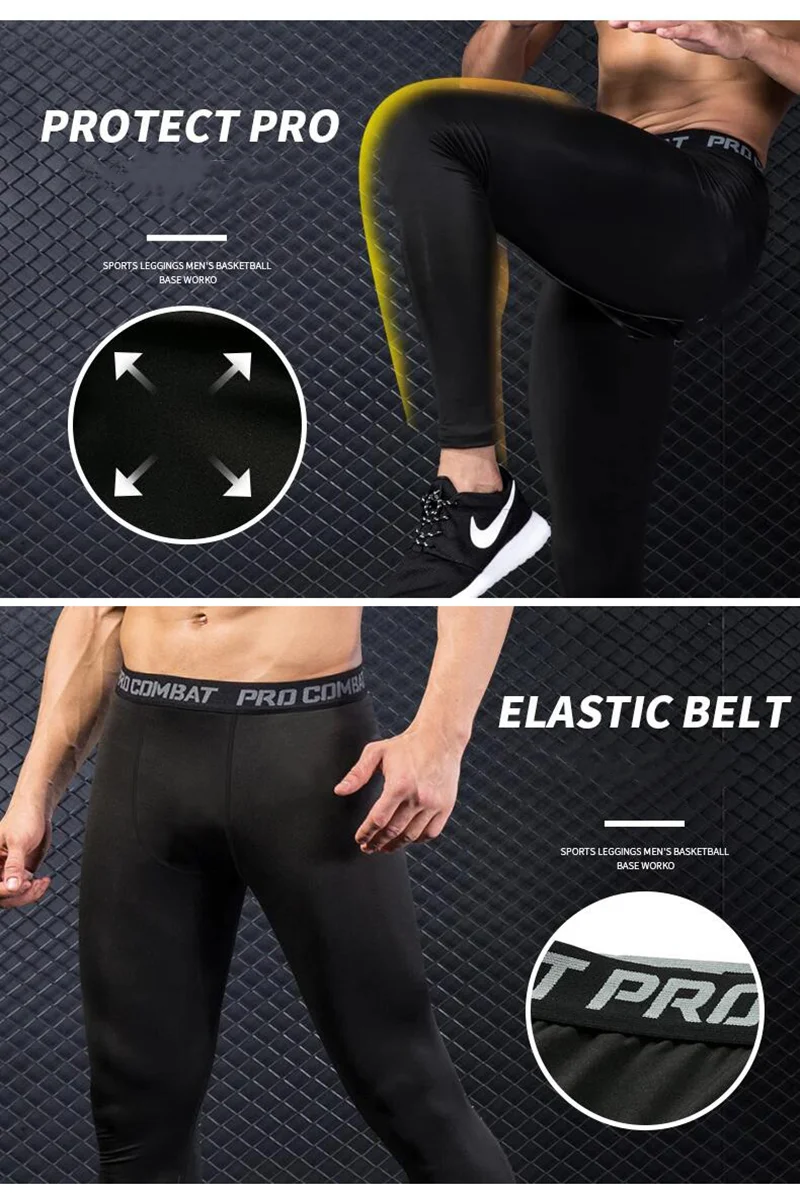 Fleece Sports Leggings Fitness Stretch Cycling Trousers Bottoming Men\'s Basketball Running Breathable Pantalones Gym Accessories