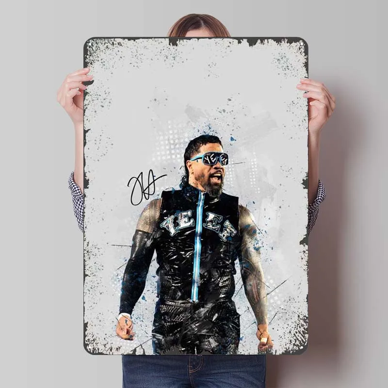 Jey Uso Metal Signs Sports Poster Things for the Room Decor Men High Quality Tinplate Sign for Wall Art Decoration Art of Murals