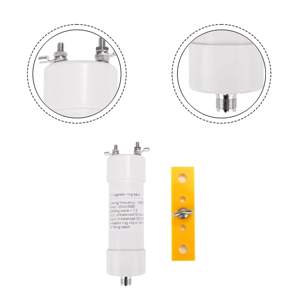 200W 1:1 Balun for 1-56MHz Ham Radio Antennas For Dipole Inverted V For YAGI Epoxy Resin Enclosure Stainless Steel Hanger