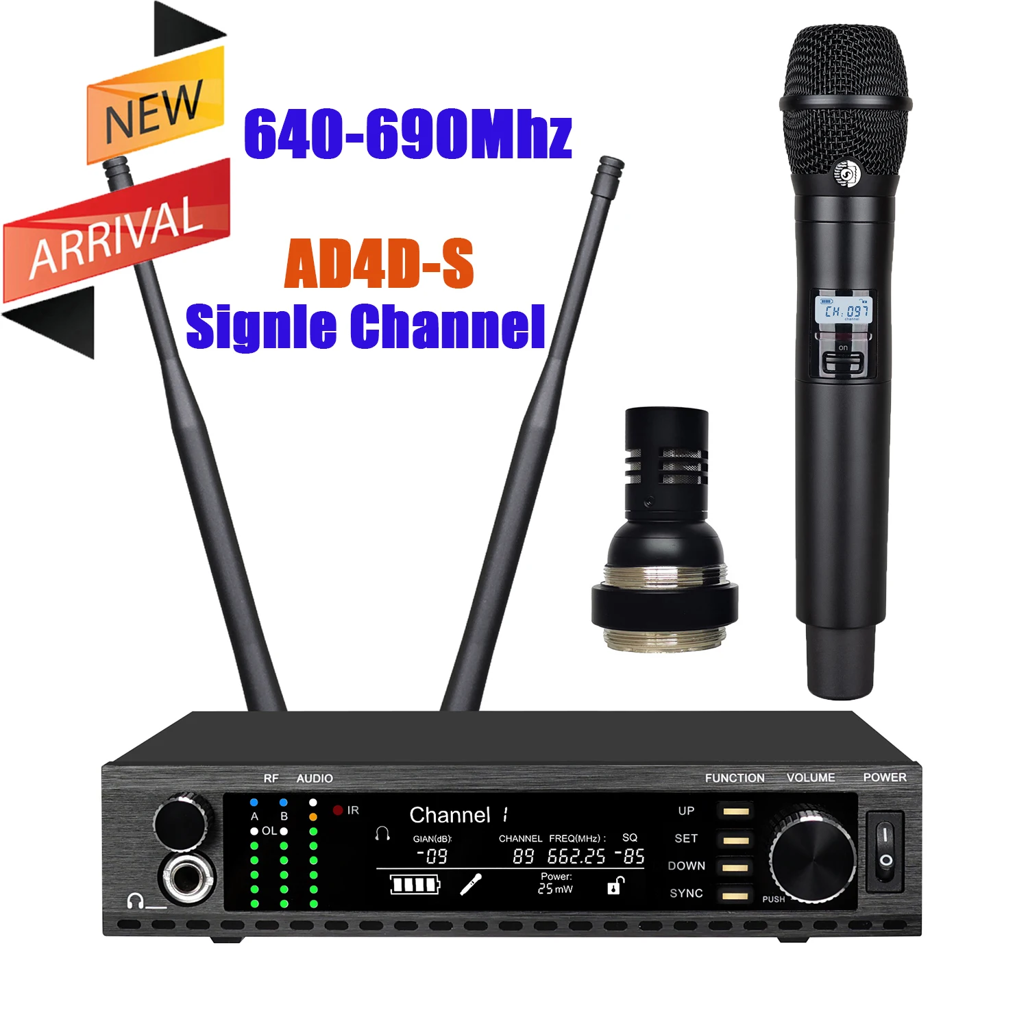 Leicozic AD4D-S KSM11 Kondensator-Mikrofon, einkanaliges Mikrofon, kabellos, echte Vielfalt für Bühnenauftritte, 500/600/900 MHz 3