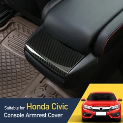 Carbon Fiber Car Interior Center Console Armrest Box Sequins Cover for Honda Civic 10th 2018 2019 2016 2017 Car Accessories