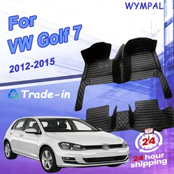 Custom Automotive Car Floor Mats For VW Golf 7 MK7 2012 2013 2014 2015 Auto Luxury Leather Men Women Car Mats Full Coverage