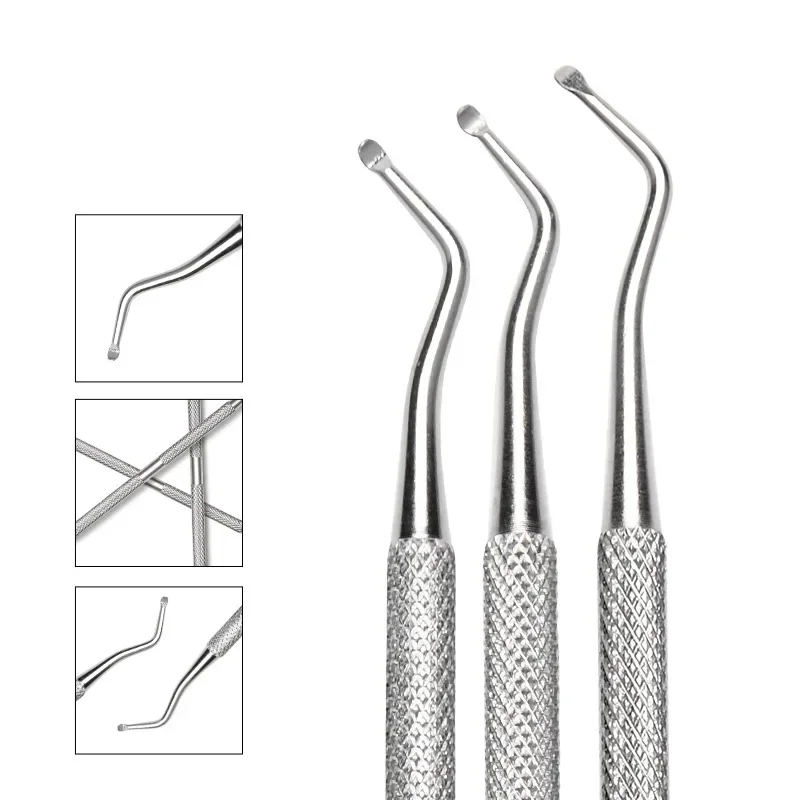 Uñas Stainless Steel Double-Headed Nail Picker Ingrown Nail Manicure Picking The Nail Groove Cleaning The Toenail Gap Dirt Tool