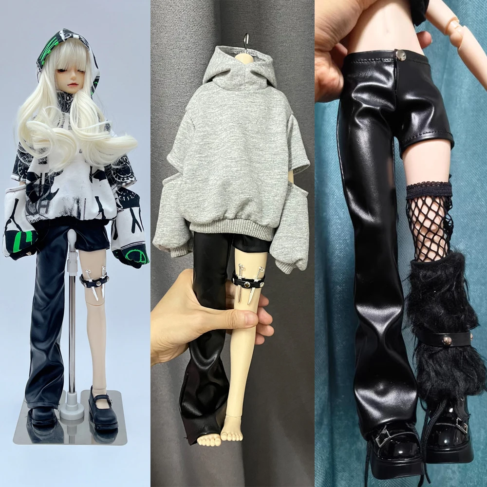 

D09-P768 детская игрушка ручной работы 1/4 MSD MDD CD2 BJD/SD кукольная одежда простой серый топ кожаные штаны толстовка 1 шт.