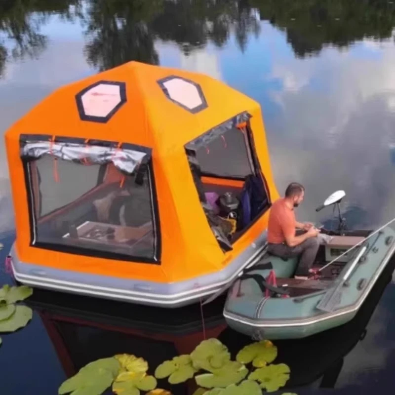 

Inflatable Boathouse Water Fishing Floating Platform Tent Floating Platform Fishing Boat Water Mobile Boathouse