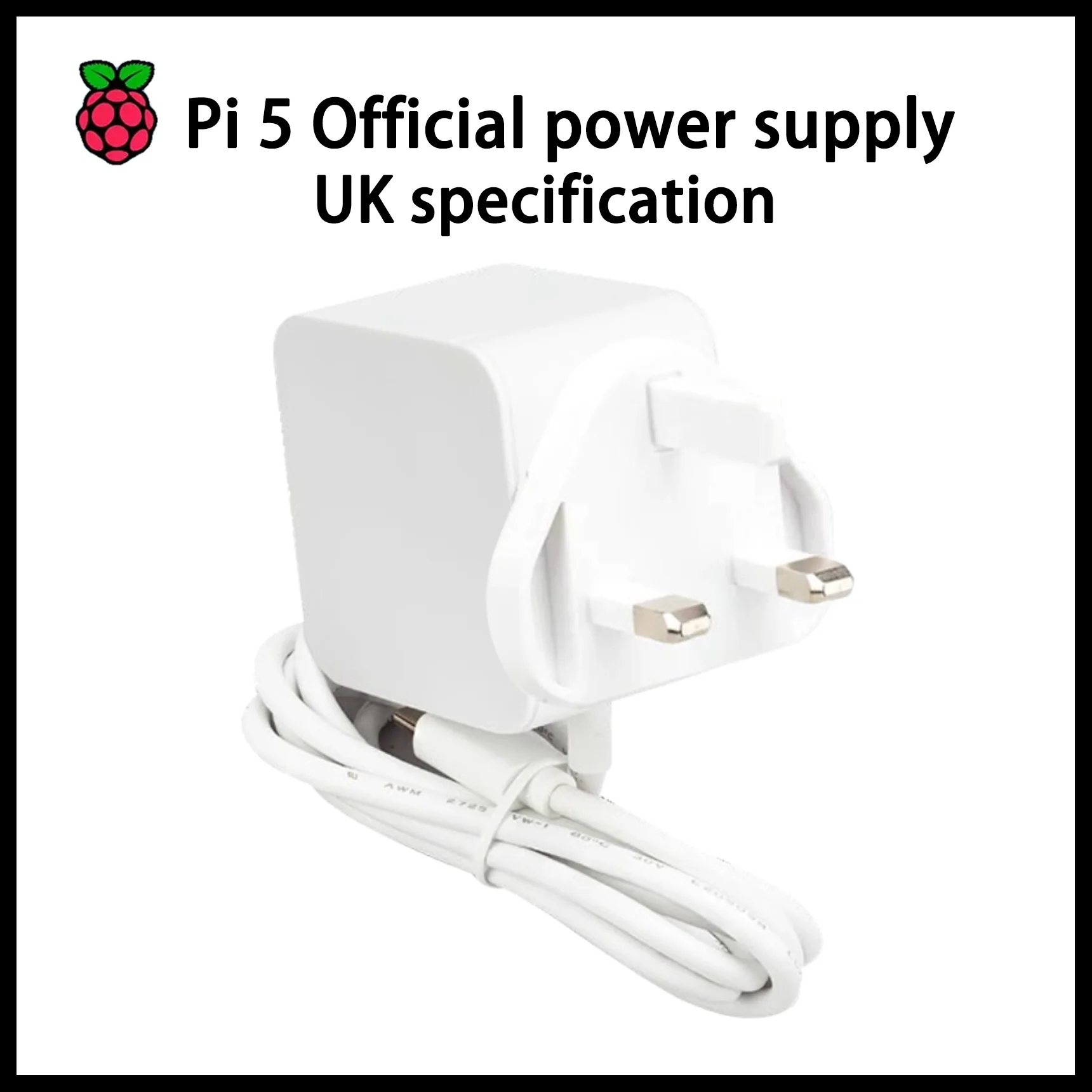 الأصلي Raspberry Pi 5 مصدر الطاقة الرسمي 27 واط USB-C مصدر الطاقة الرسمي 5.1 فولت 5A محول يدعم معايير PD