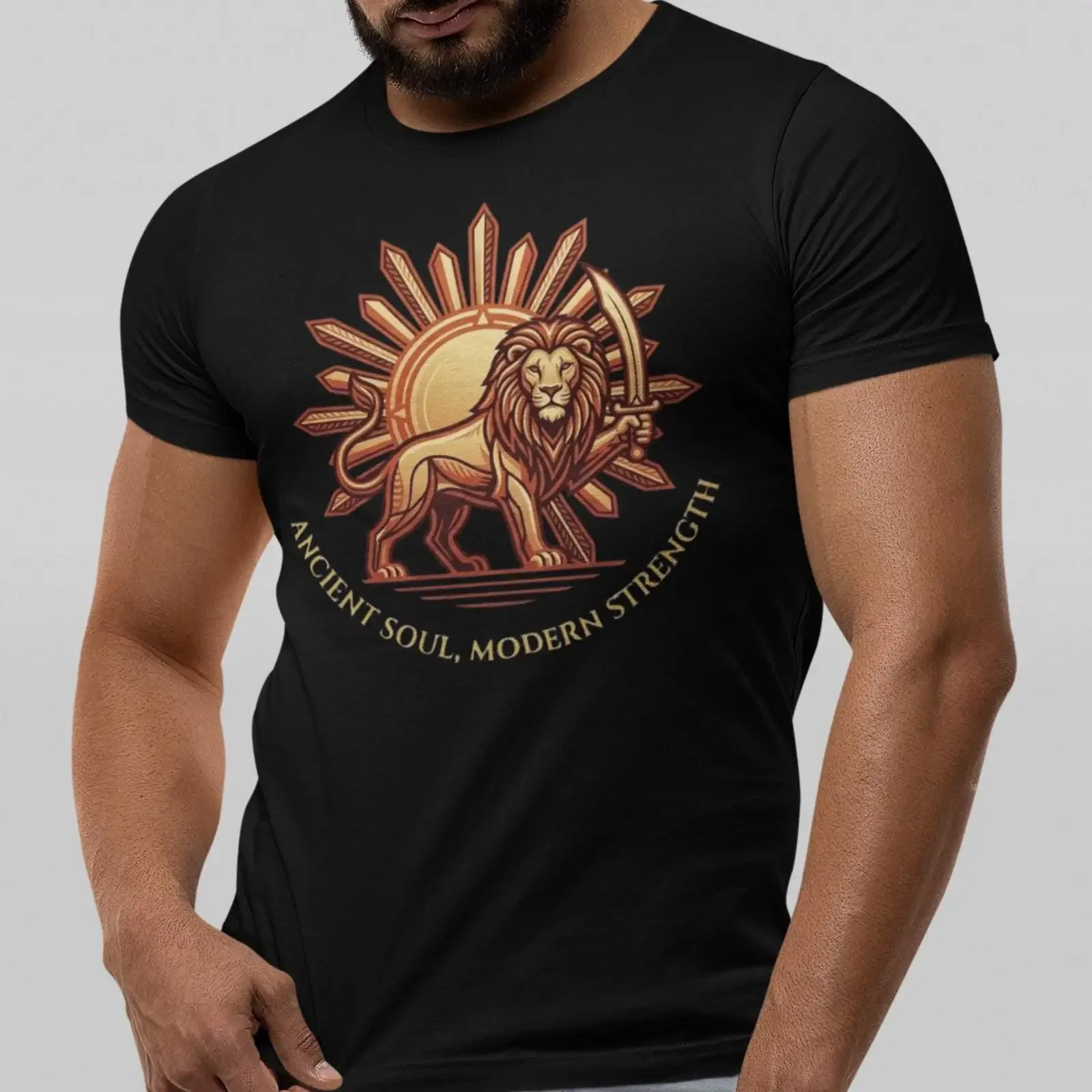 Persian Lion and Sun Ancient Soul Modern Strength T shirt Shir o Khorshid vintage Washed Stretched Breathable Unisex Versatile