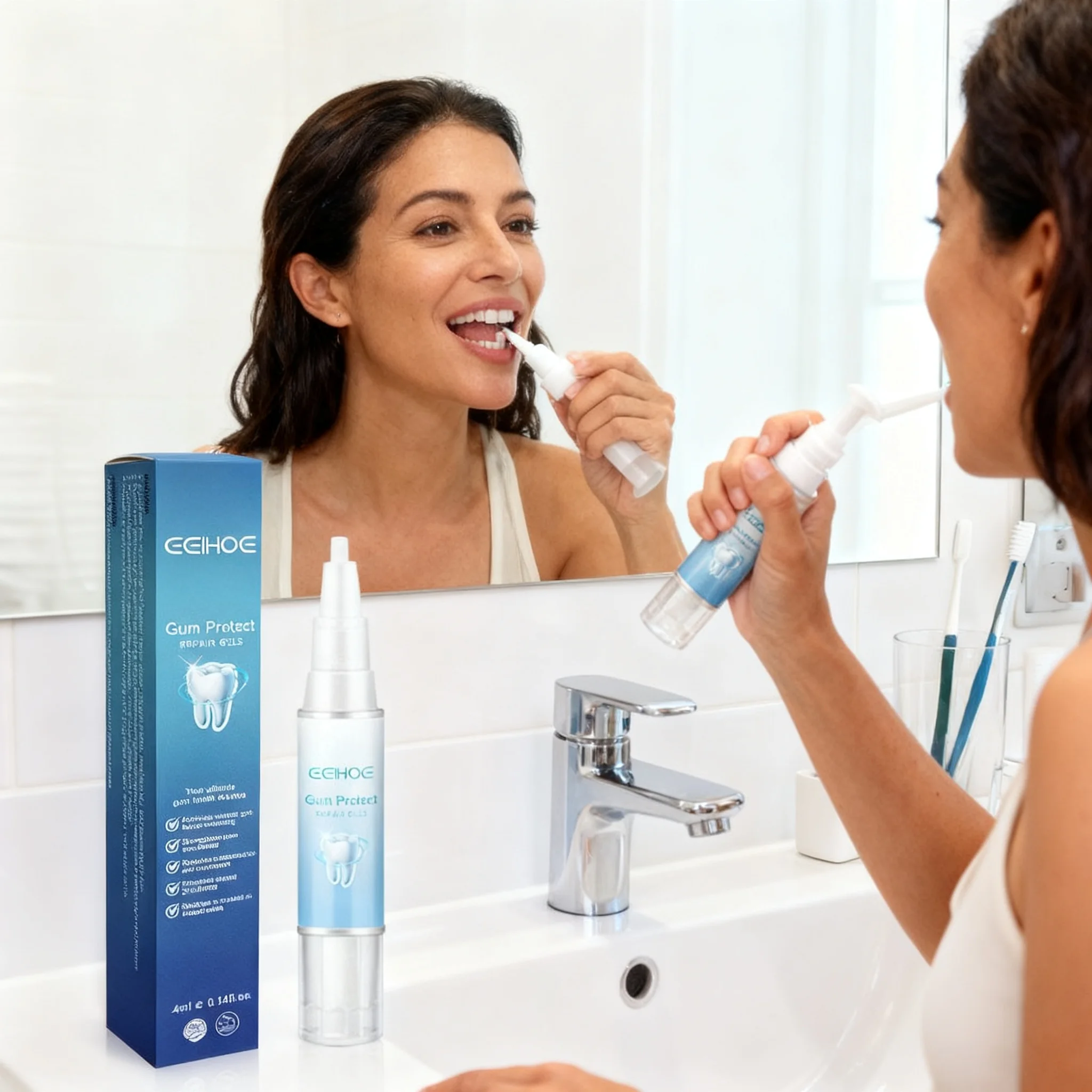 Teeth Whitening Pen Protective Gum Gel Gum Repair Toothpaste Deep Cleaning Fresh Breath Teeth Cleaning Gel Teeth Care Serum 4ml