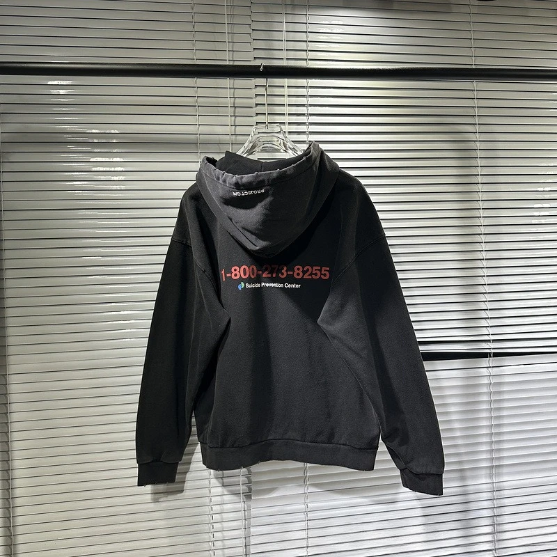 

Grailz Fashion High-Street Washed Distressed Slogan Zipper Hoodie Sweatshirt Jacket