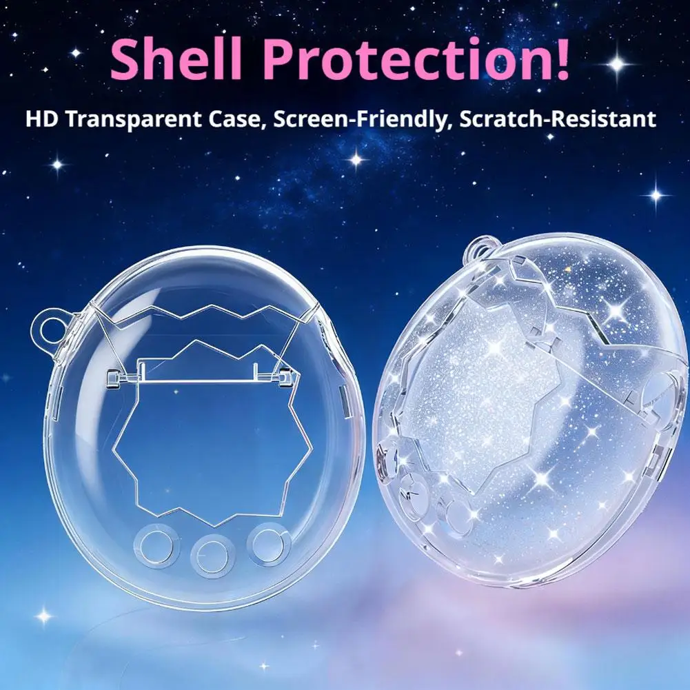 Clear Glitter Case For Tamagotchi Paradise Electronic Pet Machine Transparent Sparkly TPU Protective Cover Skin Accessories