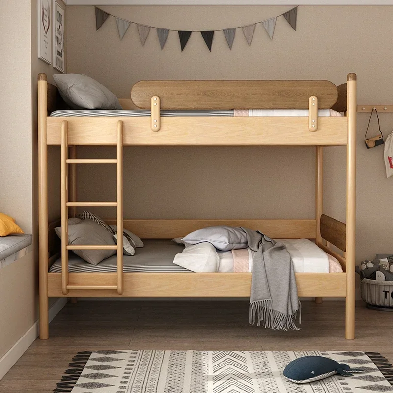 ~Multi-Functional Adult Solid Wood Upper and Lower Double Layers Bunk Bed Parallel Height-Adjustable Bed Bedroom Sets