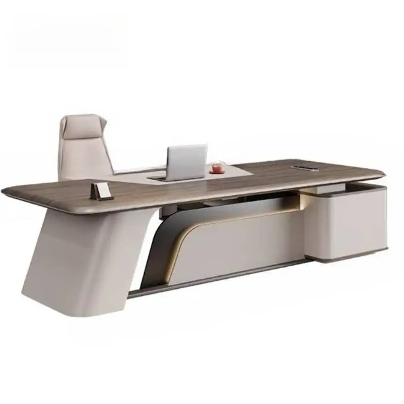 مكتب تنفيذي للمدير الأبيض مصنوع من الخشب القوي والكبير الفاخر ومكتب تنفيذي حديث ورخيص وأثاث مساحات صغيرة من Tisch #6