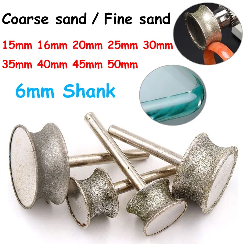 

1pcs 15mm-50mm Curved Grinding Head Concave Diamond Wheel Round Pit Ring Arc Head Grinding Bracelet Jade Jewelry Polishing Tools