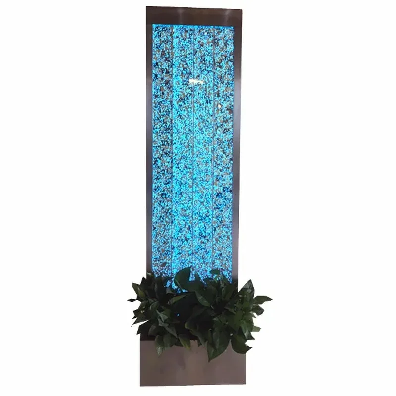custom.Indoor Floor Bubble Wall Fountain with Color-changing Led Light and Remote