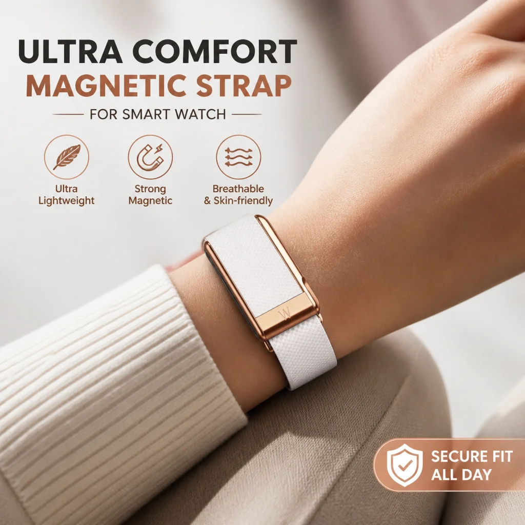 Whoop 5.0 MG Band Elastic Nylon Braided Strap Rose Gold Metal U Frame Breathable Sport Replacement Wristband Fitness Accessories