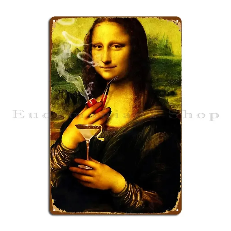 Mona Lisa Smoke Cigarette Metal Sign Party Iron Customize Bar Cave Design Tin Sign Poster