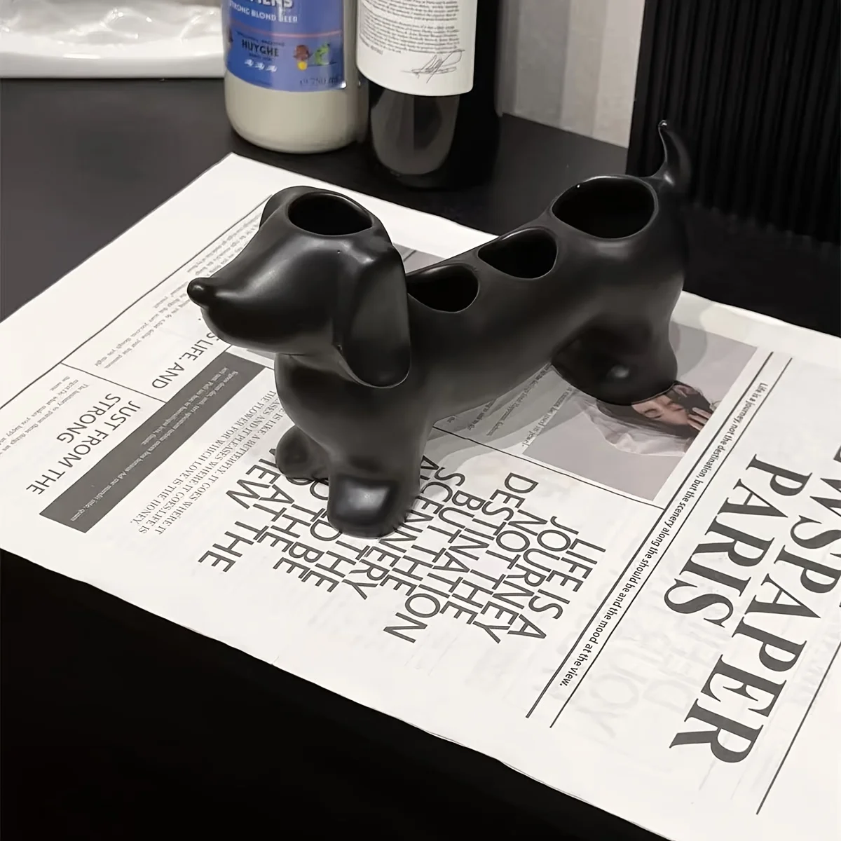 

Ceramic Dachshund Electric Toothbrush Holder Cute Couple Bathroom Storage Stand