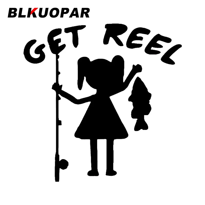 

BLKUOPAR for Get Reel Fishing Car Stickers Personality Sunscreen Decals Occlusion Scratch Waterproof Motorcycle Vinyl Car Wrap