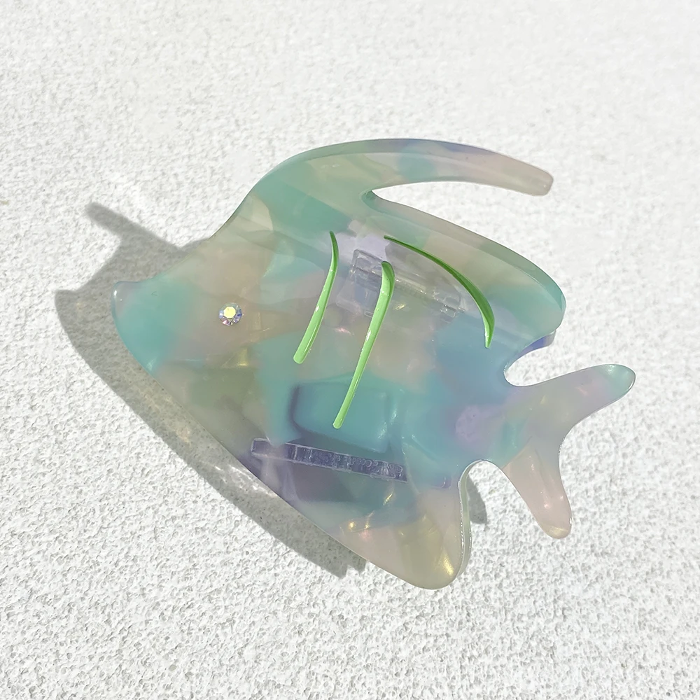 

Colorful Rhinestone Flatfish Oversize Shark Hairpin No Slip Ponytail Hair Claw Clip For Women Girls Hair Accessories Tool