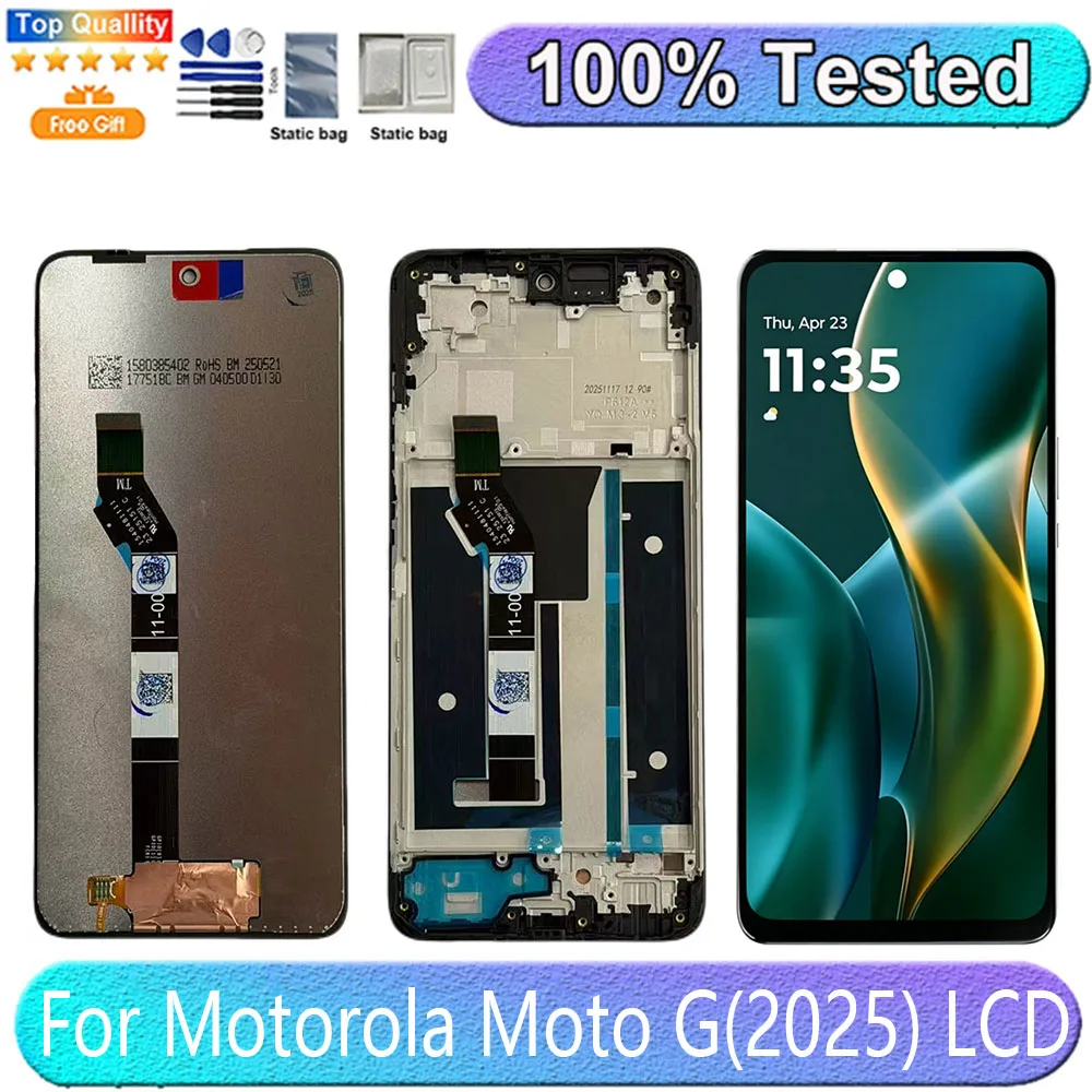 6.7" LCD Display Touch Panel Digitizer Assembly With Frame Replacement Parts For Motorola Moto G (2025) XT2513V T2513-1