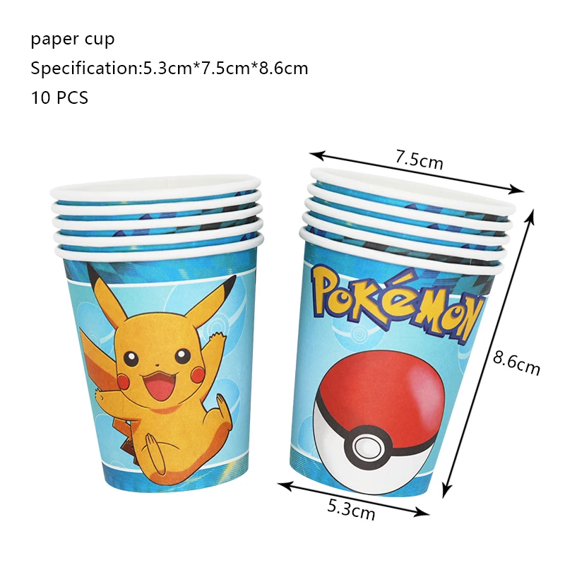 Pokemon Verjaardagsfeestje Decoratie Nieuwe Ligntning Pikachu Ballon Kid Event Supplies Wegwerp Servies Banner Achtergrond Plaat