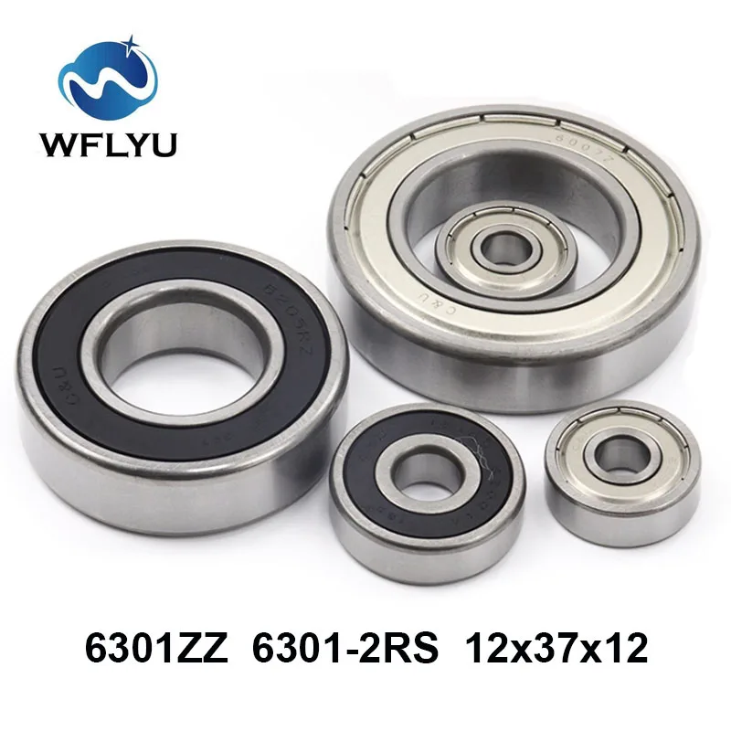 

2pcs/lot 6301ZZ 6301 2RS 6301 Z ZZ Ball bearing 12*37*12mm Double cover Deep Groove Ball bearing 12x37x12mm