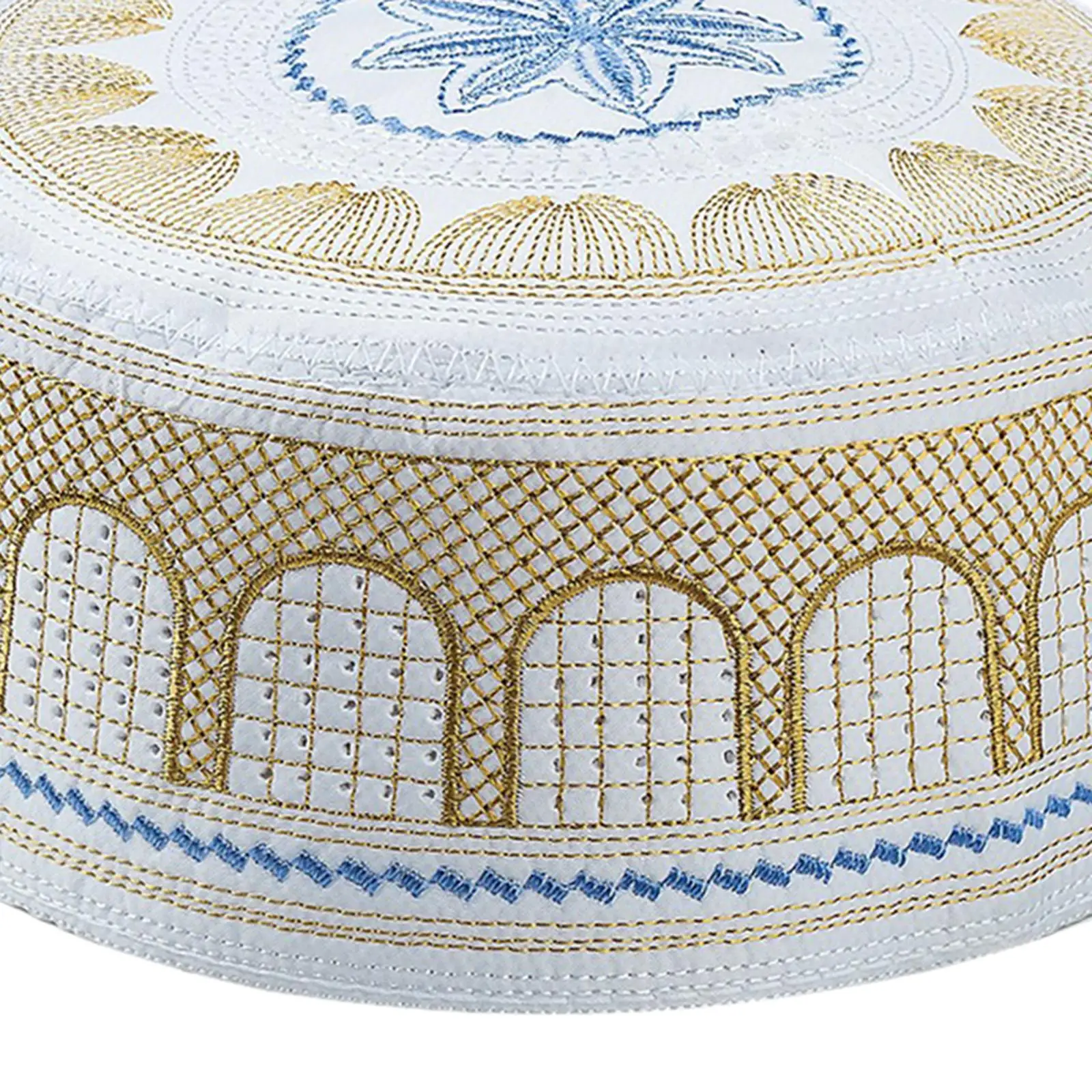 Breathable Islamic Muslim Mens Prayer Hat Turkish Embroidered Topi Gift, Circumference 56cm view 4