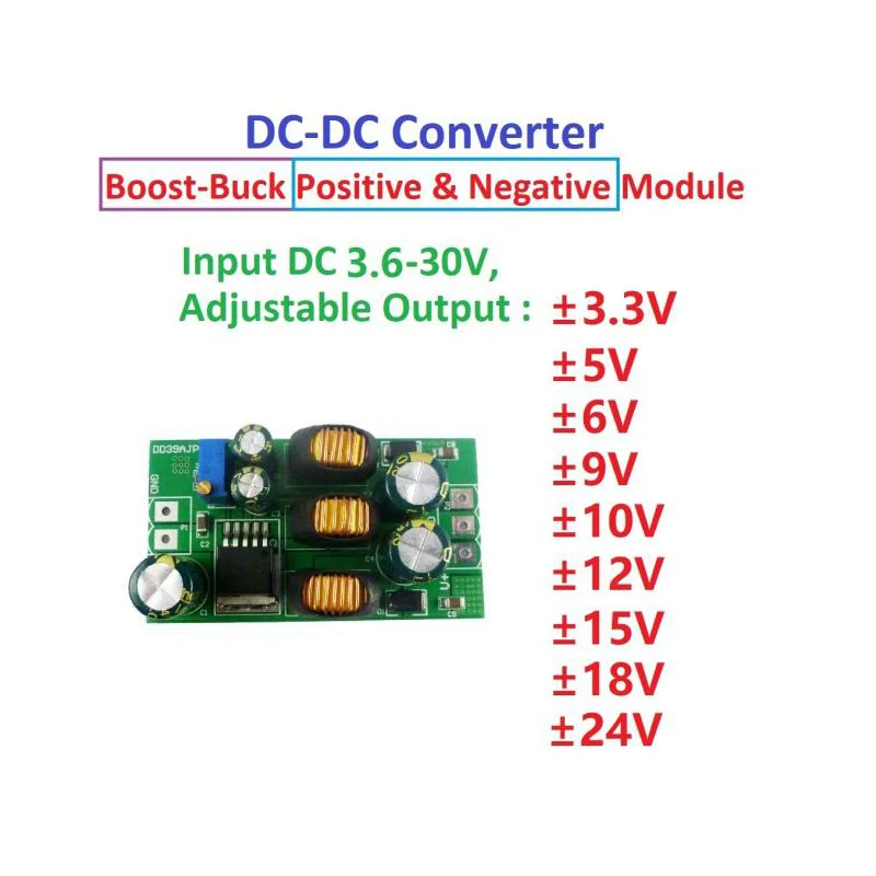 20W DC-DC Boost Buck Positive Negative POWER Converter 5V 6V 9V 12V 15V 24V Voltage Regulator For Audio ADC DAC Amplifier