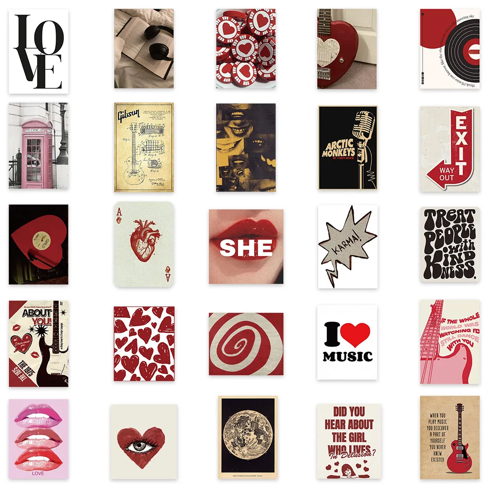 10/30/50 قطعة النساء الملصقات الحب Y2k نمط ملصقات الديكور حقيبة سكرابوكينغ الهاتف المحمول القرطاسية لعبة أطفال ملصق #5