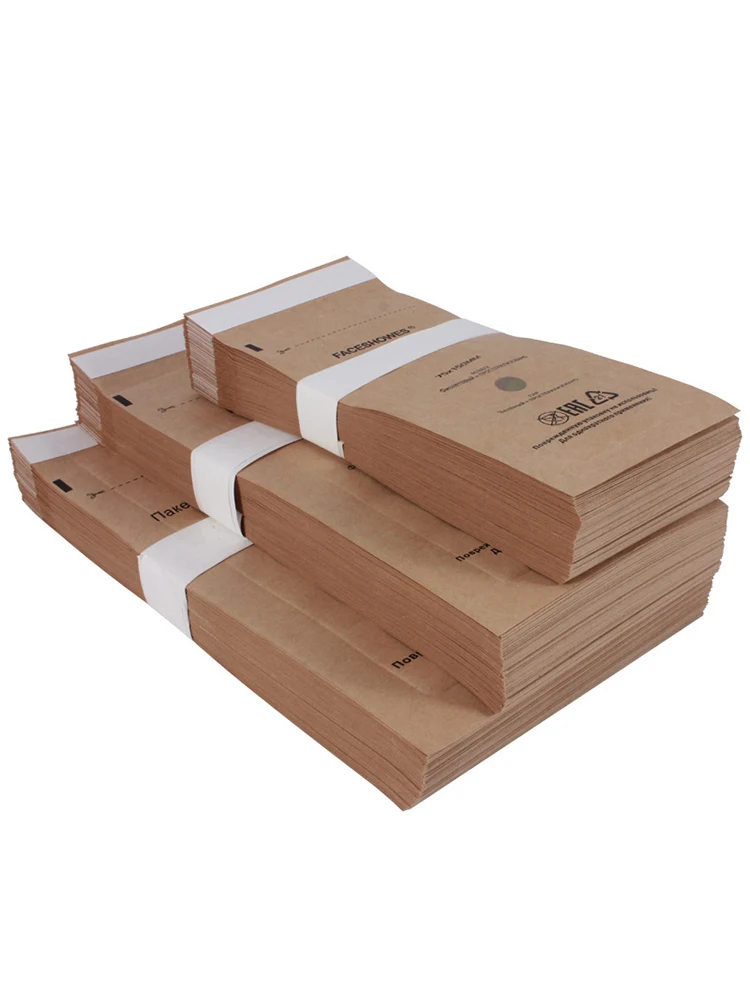 Sac de nettoyage en papier Kraft, 50 pièces, désinfection à haute température, sac de nettoyage auto-scellant pour outils dentaires et produits pour ongles