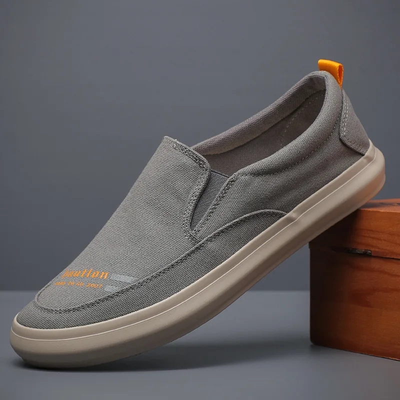 Men's Canvas Shoes Slip On Flat Outdoor Mens Sneakers Lightweight Driving Loafers Breathable Men's Canvas Shoes  кроссовки