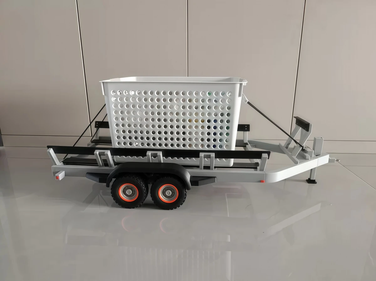 1/8 RC 3D‑Printed Dual‑Axle Boat‑Trailer For Jet‑Boat Kart‑Boat Air‑Boat 1/8 RC Crawler Hauler Scale‑Scene Parts