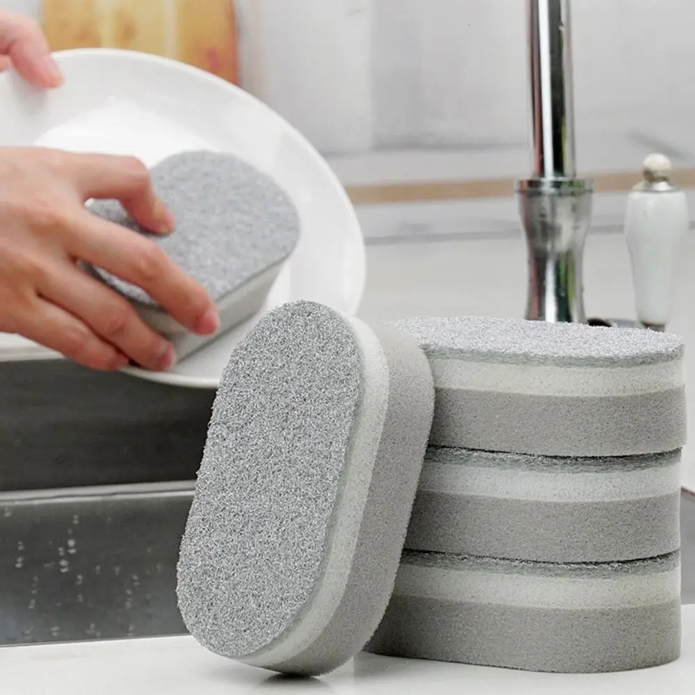 1/2/3Pcs Durable Three-Layers Dishwashing Sponge Decontamination Cleaning Dishwashing Towel Thick Double-Sided Scouring Pad