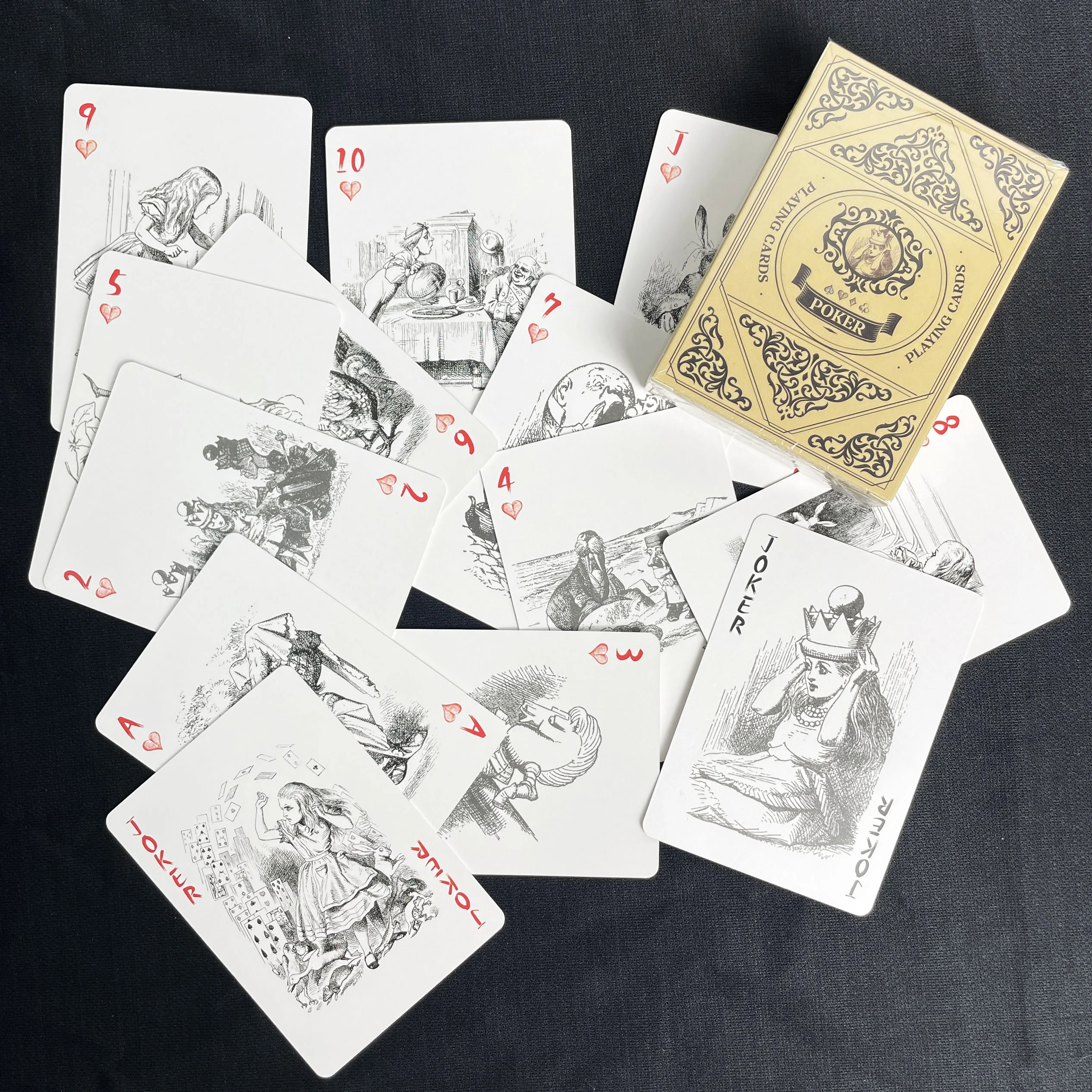 1Set Vintage Exquisite Playing Cards Alice Funny Game Poker Cards Retro Poker Playing Cards for Entertainment