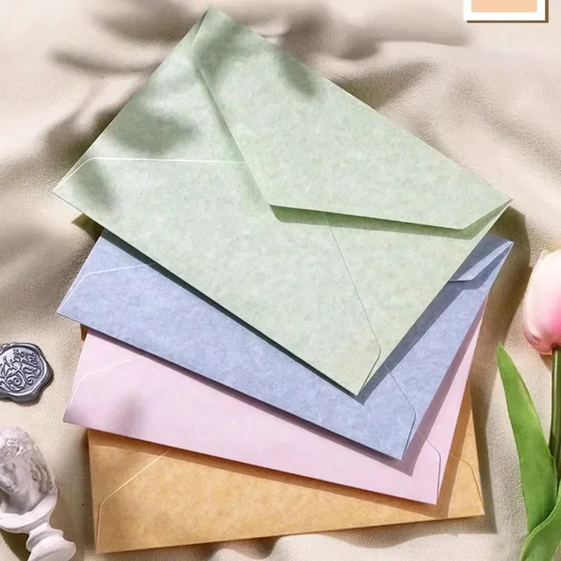 5pcs Candy Color Envelopes 250g Paper High Grade Cash Envelopes Kawaii Wedding Party Events Invitations Cards Postcards Cover