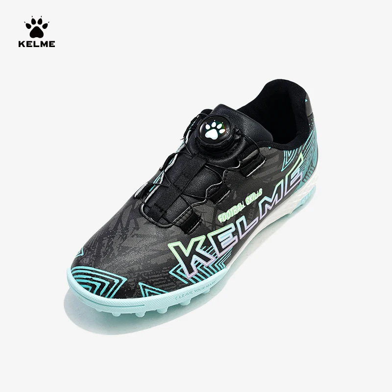 KELME Kids TF Soccer Shoes Professional Sports Training Rotating Button Football Boots Artificial Grass Anti-Slippery 9332ZX3174