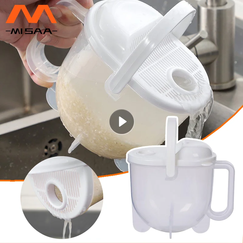 Quick Automatic Rice Washer Beans Cleaning Strainer Cereals Washing Filter Rice Sieve Colander Basket Kitchen Gadgets Tools