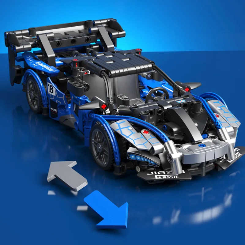 Technische 1:18 Schaal Super Sport Auto Senna GTR Bouwsteen Racing Bricks Model Trek Voertuig Supercar Speelgoed Voor Geschenken